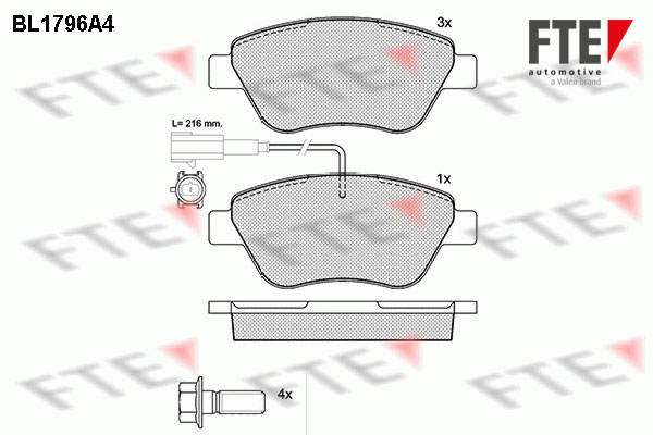 Kit de plaquettes de frein, frein à disque