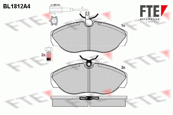 Kit de plaquettes de frein, frein à disque