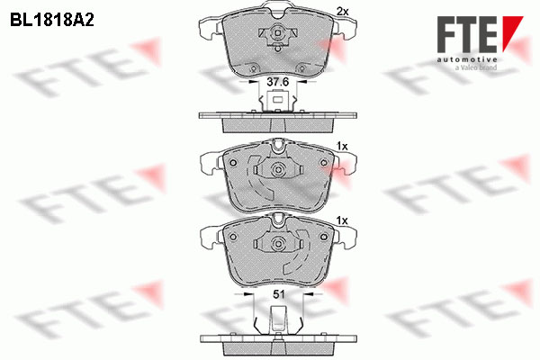 Kit de plaquettes de frein, frein à disque