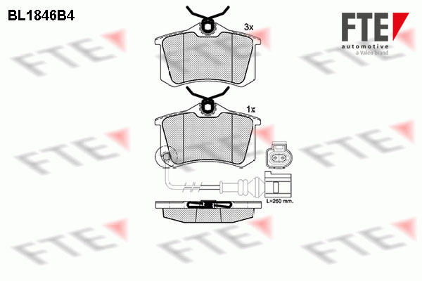 Kit de plaquettes de frein, frein à disque