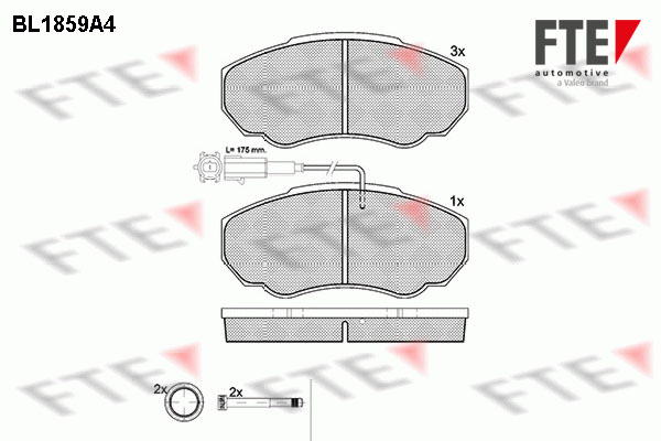 Kit de plaquettes de frein, frein à disque