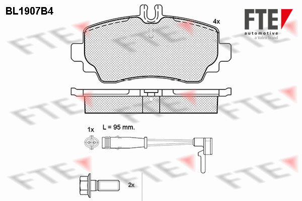 Kit de plaquettes de frein, frein à disque