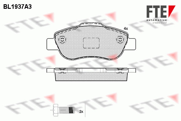 Kit de plaquettes de frein, frein à disque