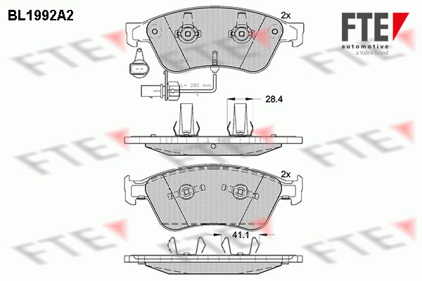 Kit de plaquettes de frein, frein à disque