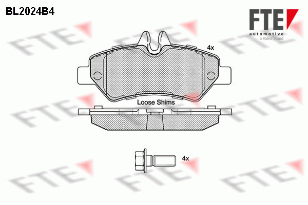 Kit de plaquettes de frein, frein à disque