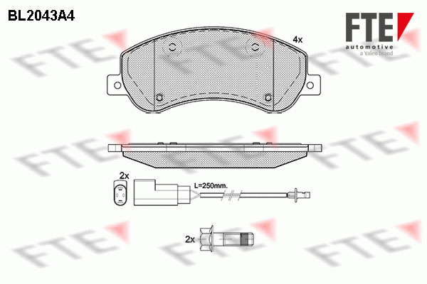 Kit de plaquettes de frein, frein à disque