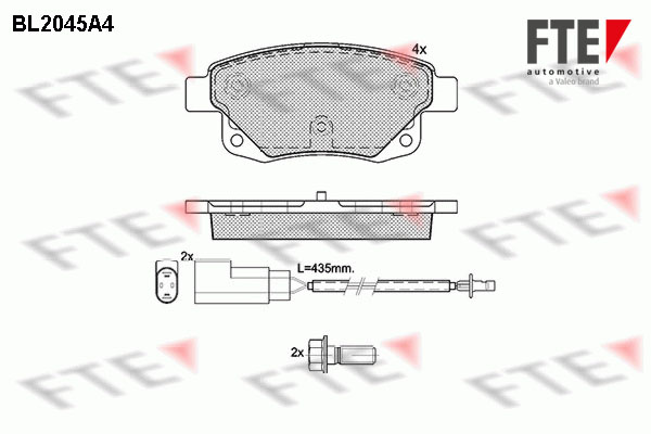 Kit de plaquettes de frein, frein à disque