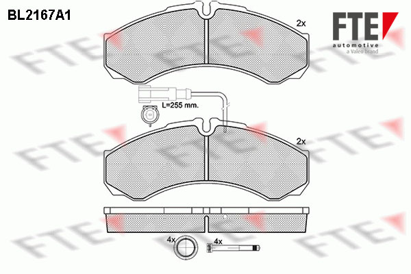 Kit de plaquettes de frein, frein à disque