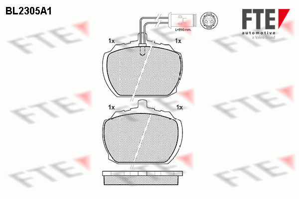 Kit de plaquettes de frein, frein à disque