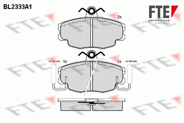 Kit de plaquettes de frein, frein à disque