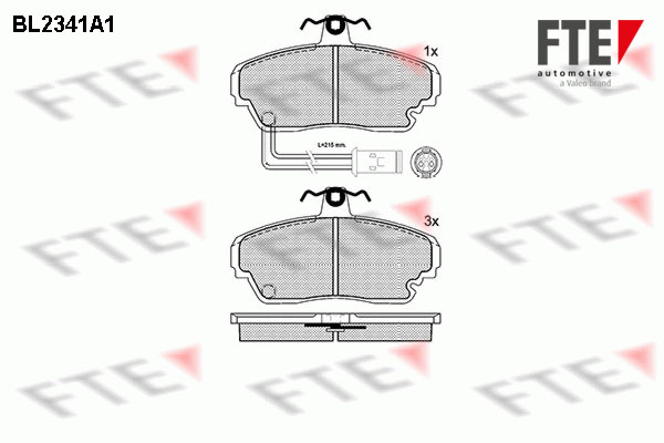 Kit de plaquettes de frein, frein à disque