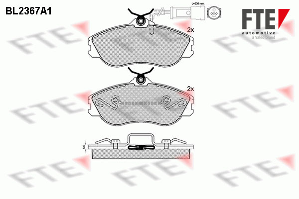 Kit de plaquettes de frein, frein à disque