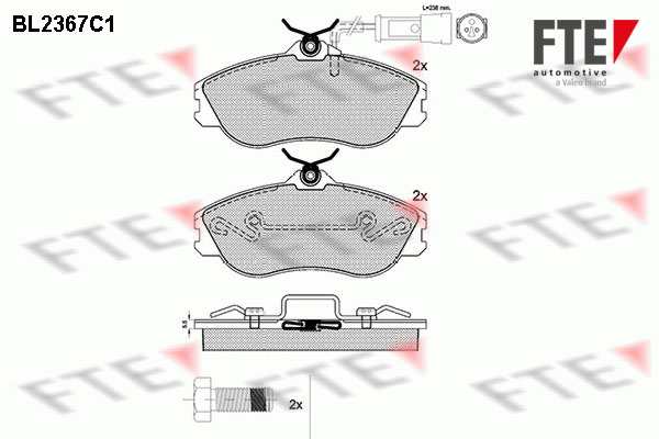 Kit de plaquettes de frein, frein à disque