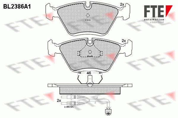 Kit de plaquettes de frein, frein à disque