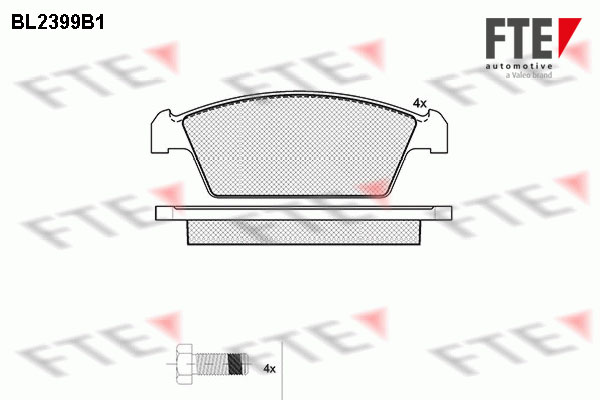 Kit de plaquettes de frein, frein à disque