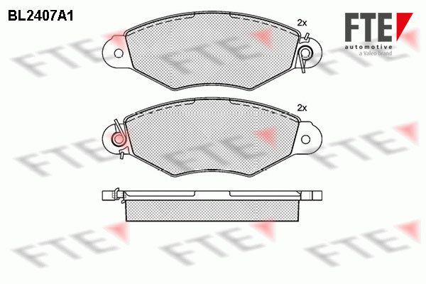 Kit de plaquettes de frein, frein à disque