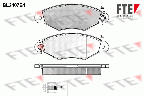 Kit de plaquettes de frein, frein à disque