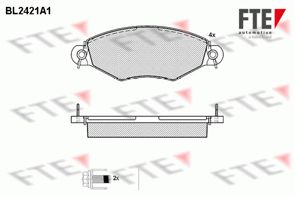 Kit de plaquettes de frein, frein à disque