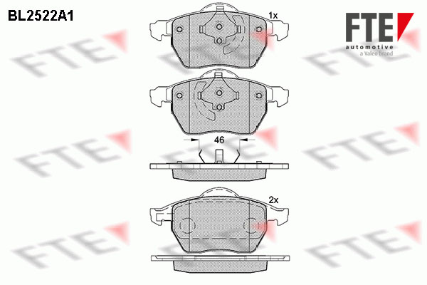 Kit de plaquettes de frein, frein à disque