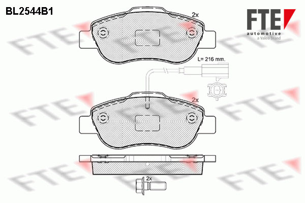 Kit de plaquettes de frein, frein à disque