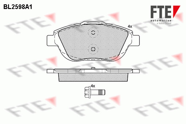 Kit de plaquettes de frein, frein à disque