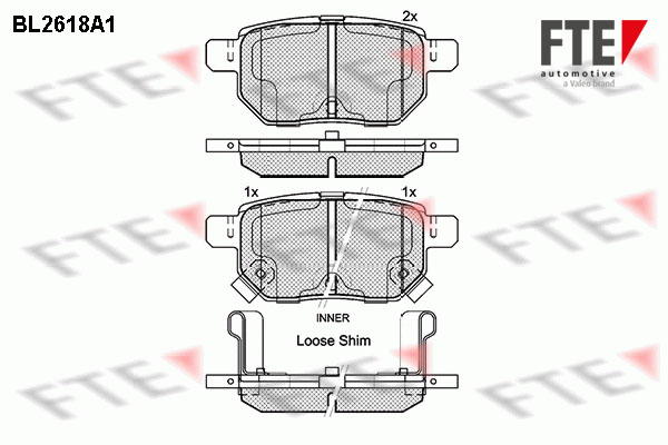 Kit de plaquettes de frein, frein à disque