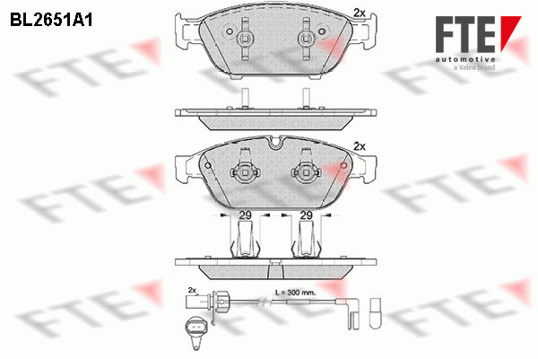 Kit de plaquettes de frein, frein à disque