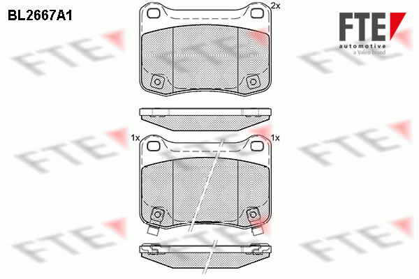 Kit de plaquettes de frein, frein à disque