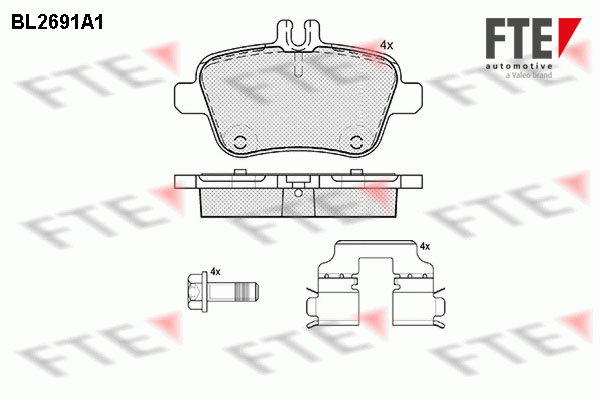 Kit de plaquettes de frein, frein à disque