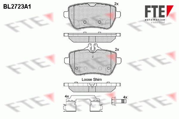 Kit de plaquettes de frein, frein à disque