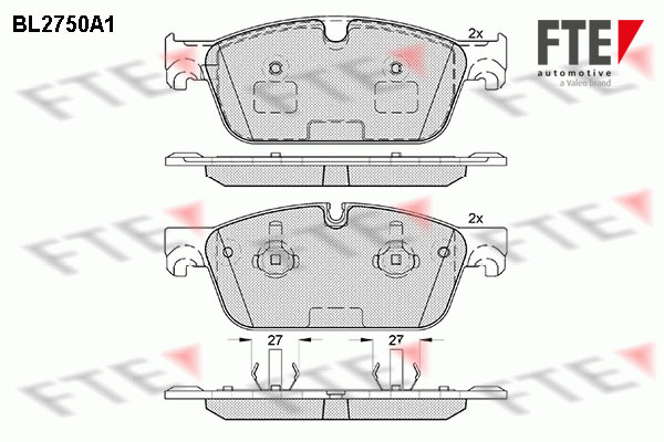 Kit de plaquettes de frein, frein à disque