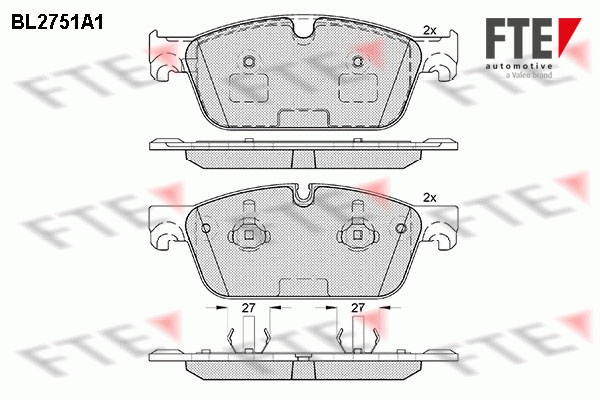 Kit de plaquettes de frein, frein à disque