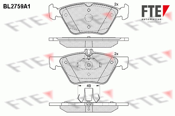 Kit de plaquettes de frein, frein à disque