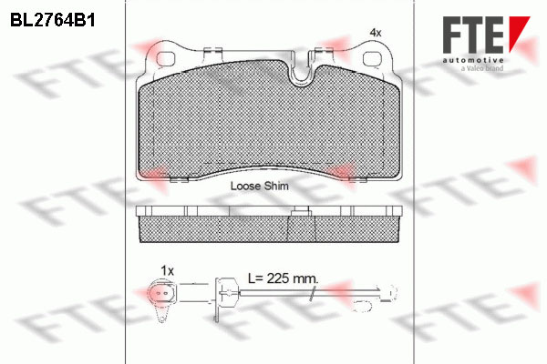 Kit de plaquettes de frein, frein à disque