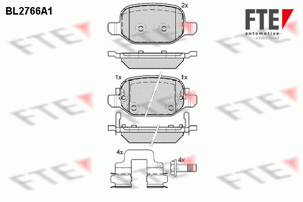 Kit de plaquettes de frein, frein à disque