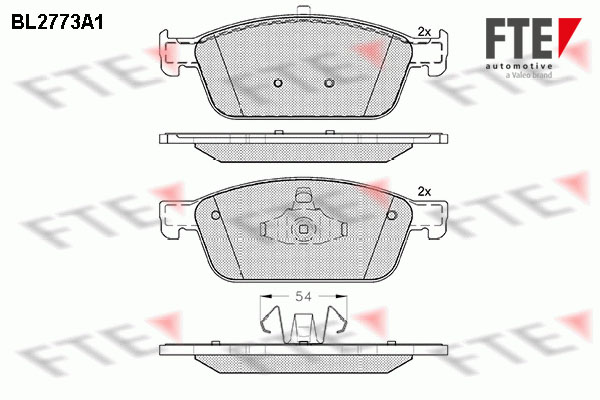 Kit de plaquettes de frein, frein à disque