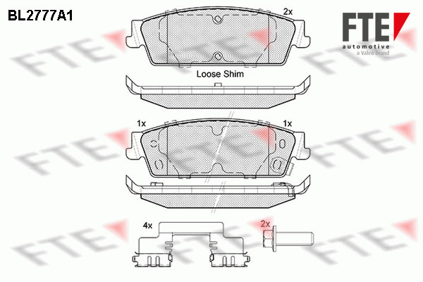 Kit de plaquettes de frein, frein à disque