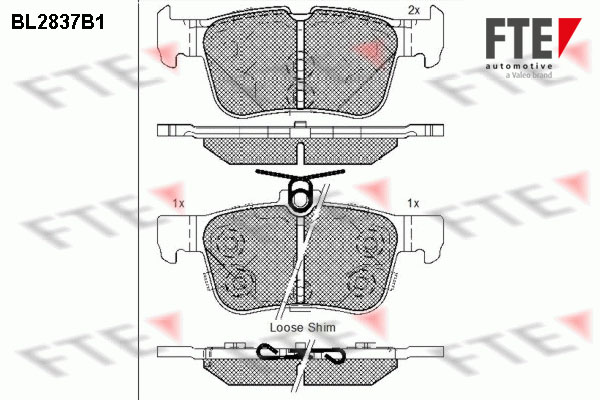 Kit de plaquettes de frein, frein à disque