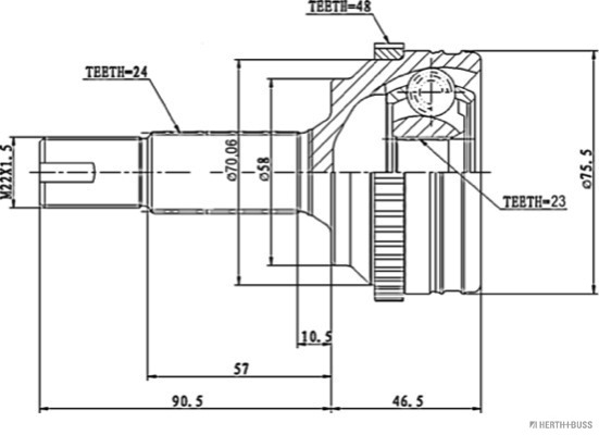 Jeu de joints, arbre de transmission