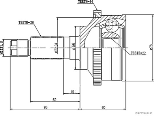 Jeu de joints, arbre de transmission