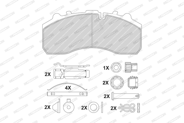 Kit de plaquettes de frein, frein à disque