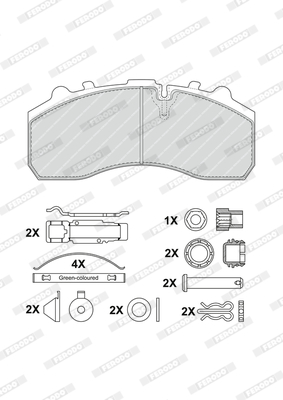 Kit de plaquettes de frein, frein à disque