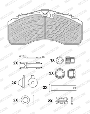 Kit de plaquettes de frein, frein à disque