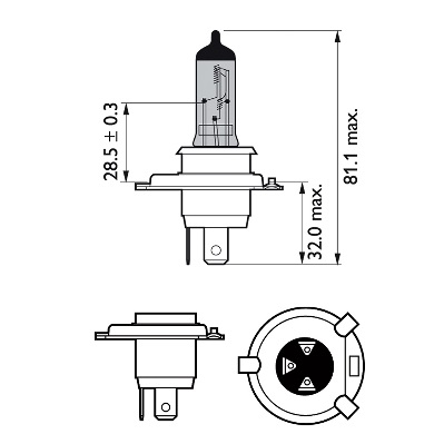 Ampoule, projecteur longue portée